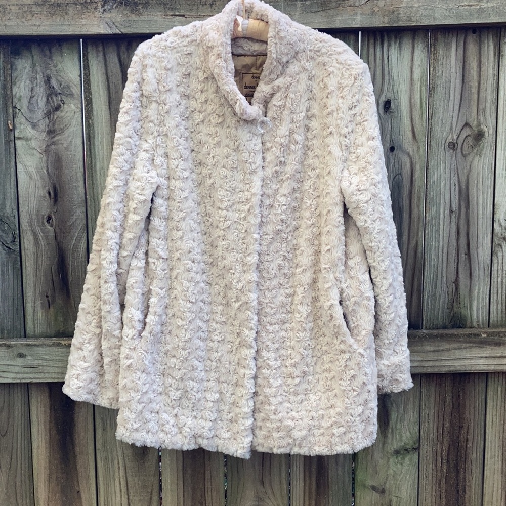 Dennis Basso faux Persian lamb coat